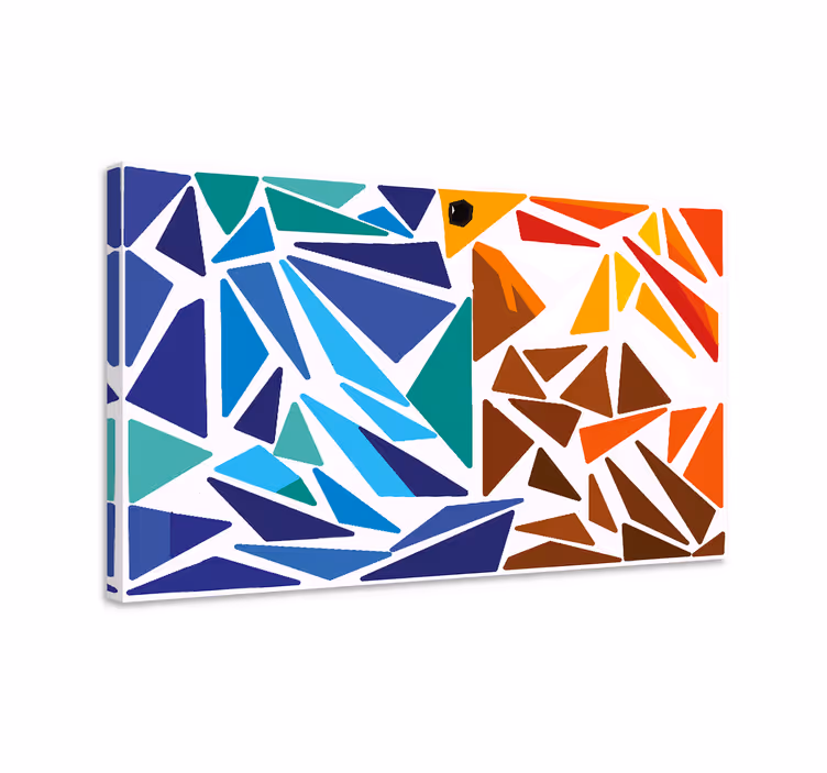 Geometrische canvas schilderij abstract hoekige compositie - TenStickers