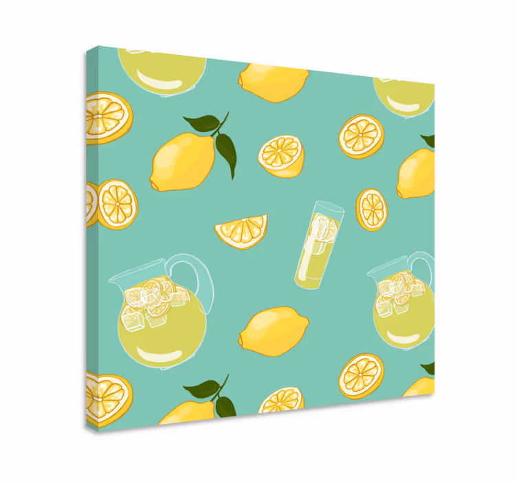 Canvas stilleven en fruit verfrissende limonade afbeelding - TenStickers