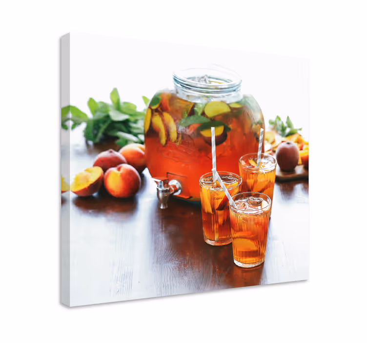 Canvas stilleven en fruit verfrissende nectar drink - TenStickers