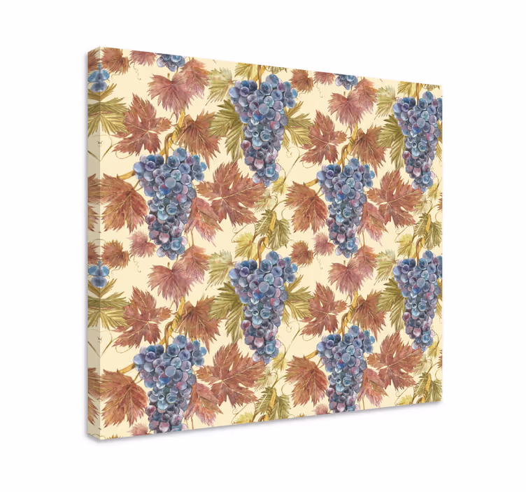 Canvas stilleven en fruit druiven en bladeren - TenStickers