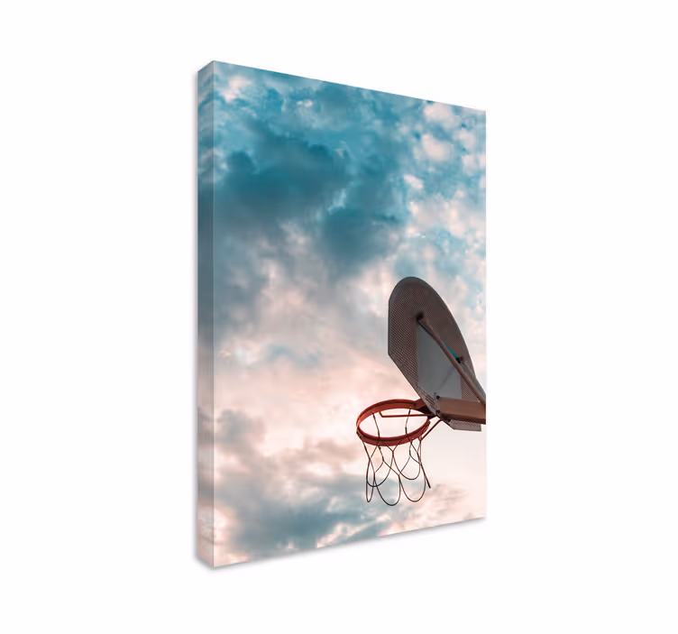 Canvas schilderij sport basketball hoepel silhouet - TenStickers