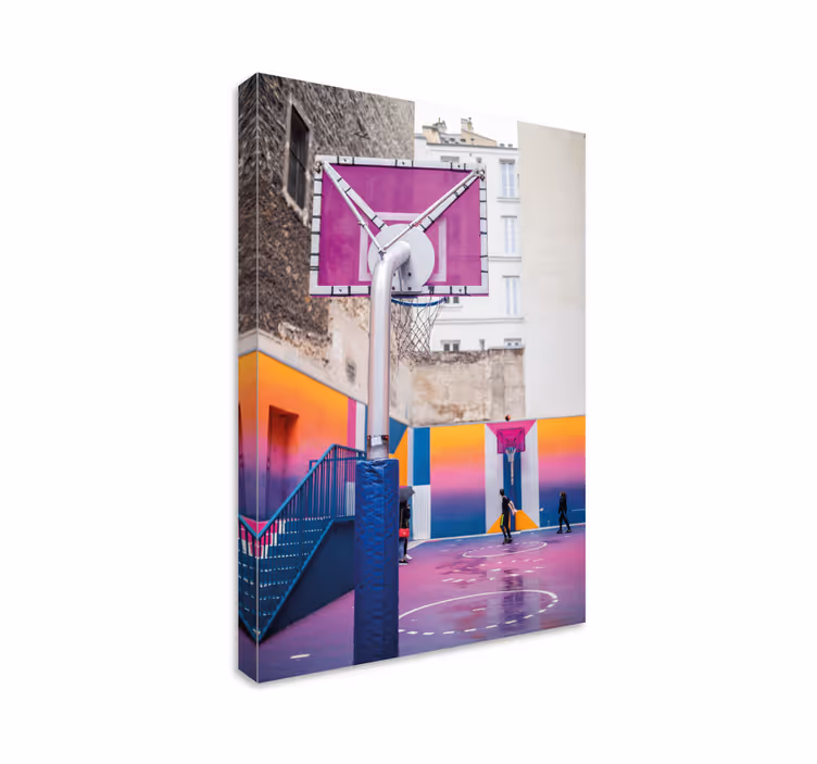 Canvas schilderij sport urban basketbalveld - TenStickers