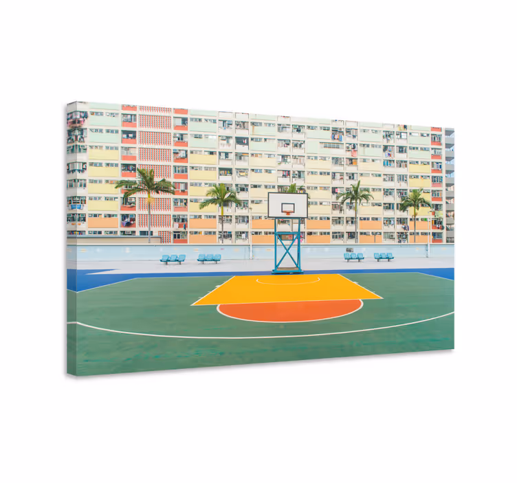 Levendig basketbalveld Canvas schilderij sport - TenStickers