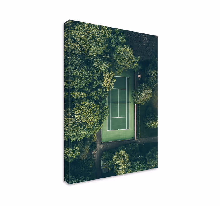 Uitzicht op tennisbaan Canvas schilderij sport - TenStickers