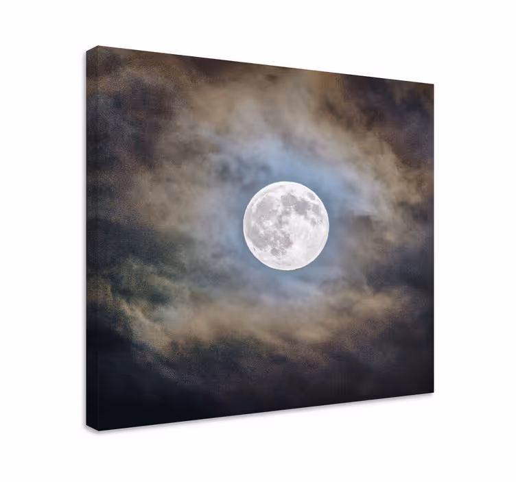 Canvas schilderij andere teksten volle maan glans - TenStickers