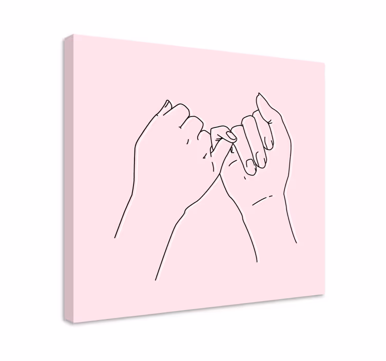 Pink belofte gebaar Canvas schilderij mensen en karakters - TenStickers