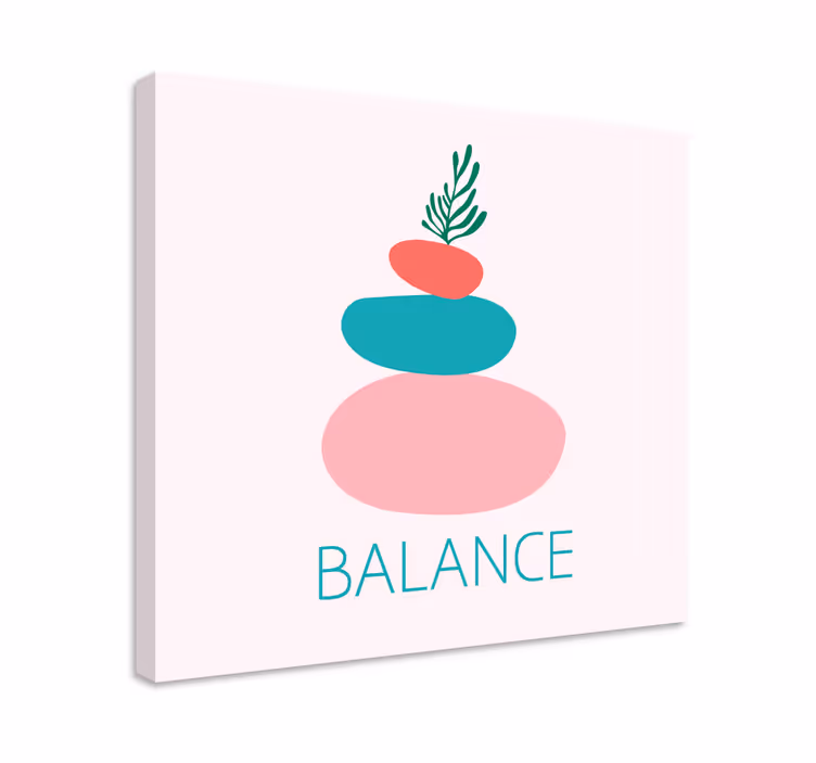Ornament canvas schilder gebalanceerde steen stapel - TenStickers