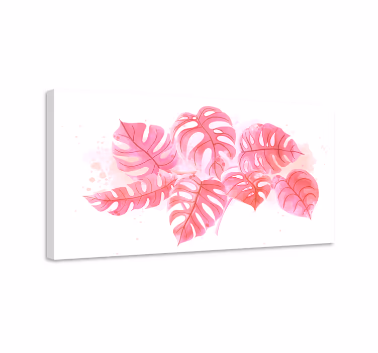 Canvas schilderij bloemen en planten monstera bladeren - TenStickers
