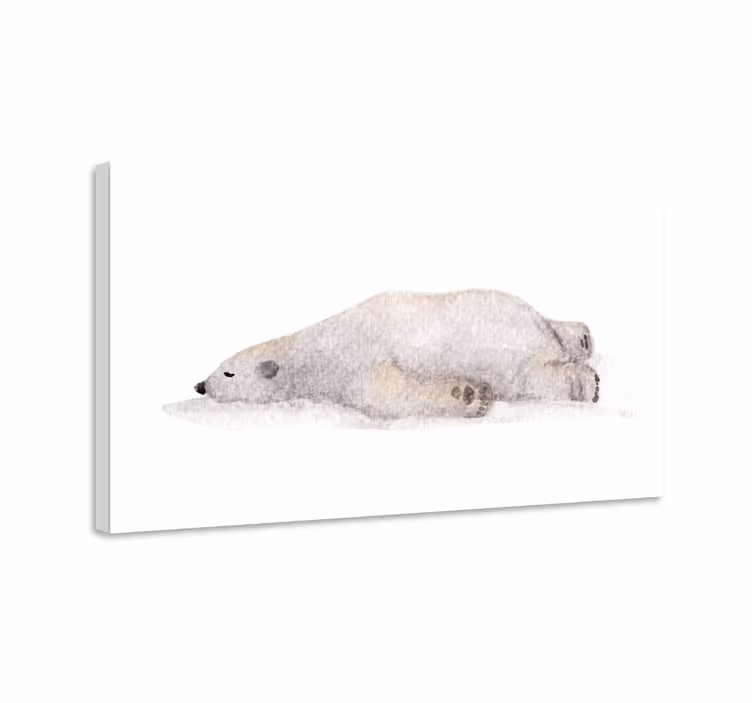 Canvas schilderij dieren luie ijsbeer - TenStickers