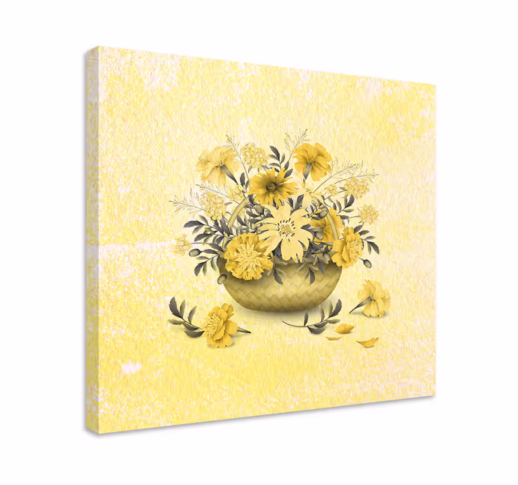 Canvas schilderij bloemen en planten gele bloemenschikking - TenStickers
