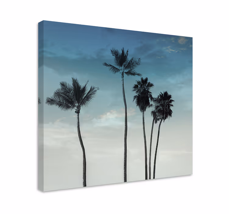 Canvas bomen palmboom silhouetten - TenStickers