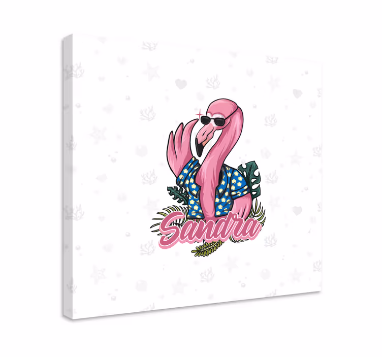 Canvas schilderij dieren coole flamingo sfeer - TenStickers