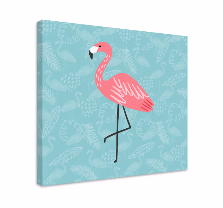 Canvas schilderij dieren flamingo staat elegant - TenStickers