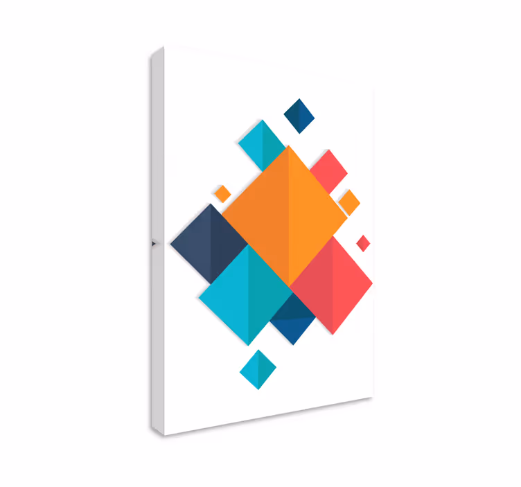 Levendige vormen Geometrische canvas schilderij - TenStickers