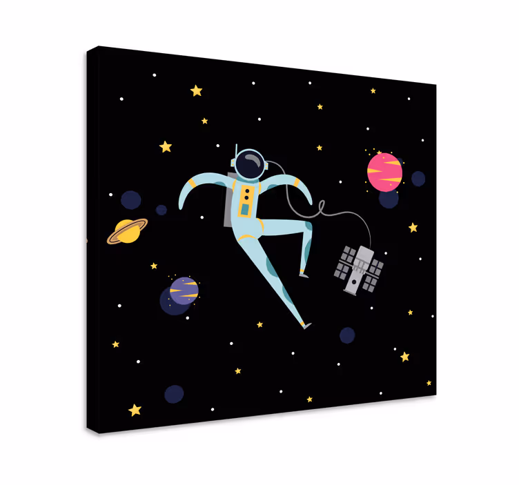 Astronaut in de ruimte videogame canvas - TenStickers