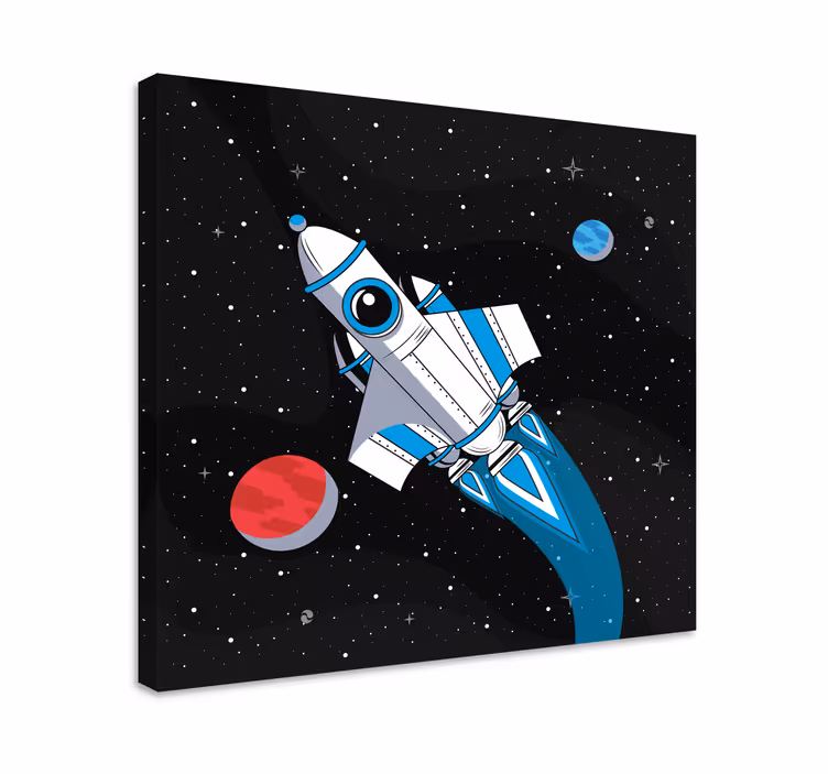 Videogame canvas rocket in de ruimte - TenStickers