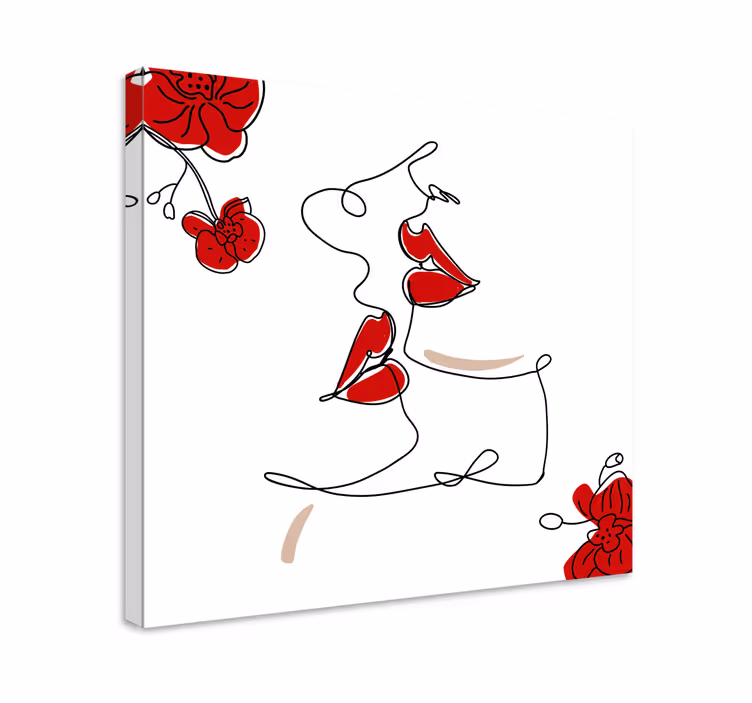 Canvas schilderij kunst elegant lip art - TenStickers