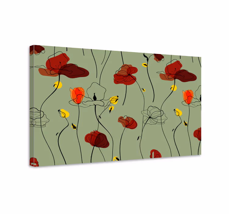 Canvas schilderij bloemen en planten klaprozen motief - TenStickers