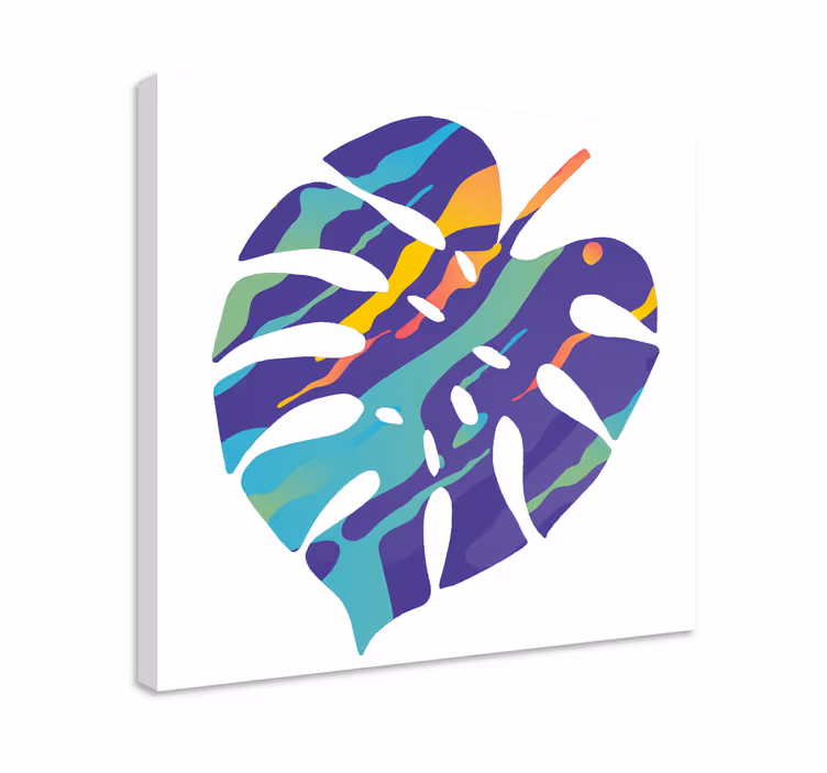Canvas schilderij bloemen en planten tropische bladkunst - TenStickers