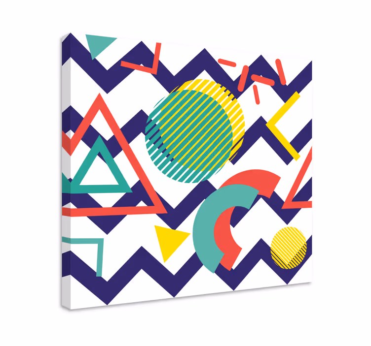 Geometrische canvas schilderij dynamische vormen - TenStickers