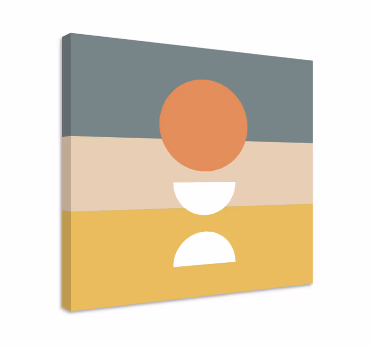 Geometrisch canvas gestreept met cirkel - TenStickers