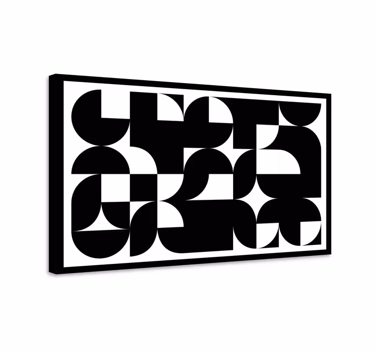 Geometrische canvas schilderij Zwarte abstract - TenStickers