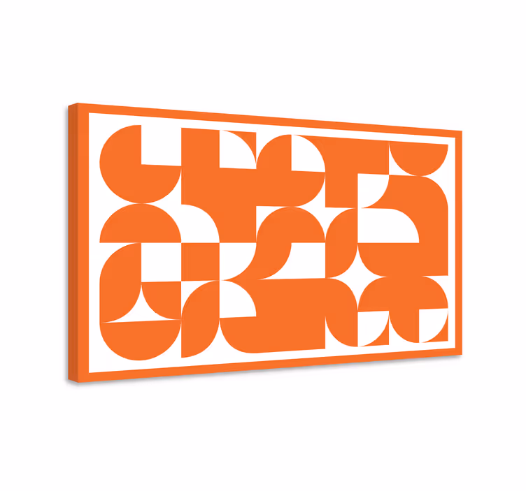 Geometrische canvas schilderij Oranje abstract kunstpatroon - TenStickers