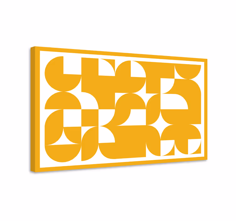 Geometrische canvas schilderij Kunstvormen geel patroon - TenStickers
