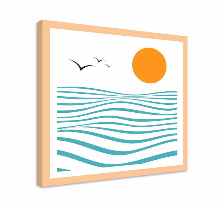 Geometrische canvas schilderij zee - TenStickers