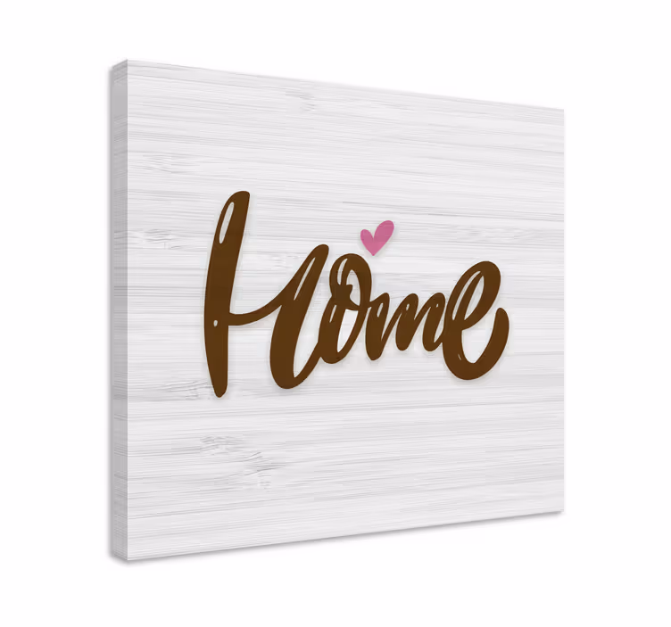 Canvas schilderij tekst thuis liefdesymbool - TenStickers