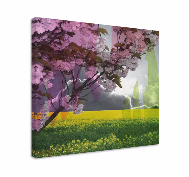 Canvas schilderij bloemen en planten bloeiende bloemen scene - TenStickers