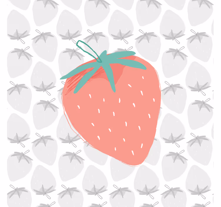 Canvas stilleven en fruit aardbeienillustratie - TenStickers