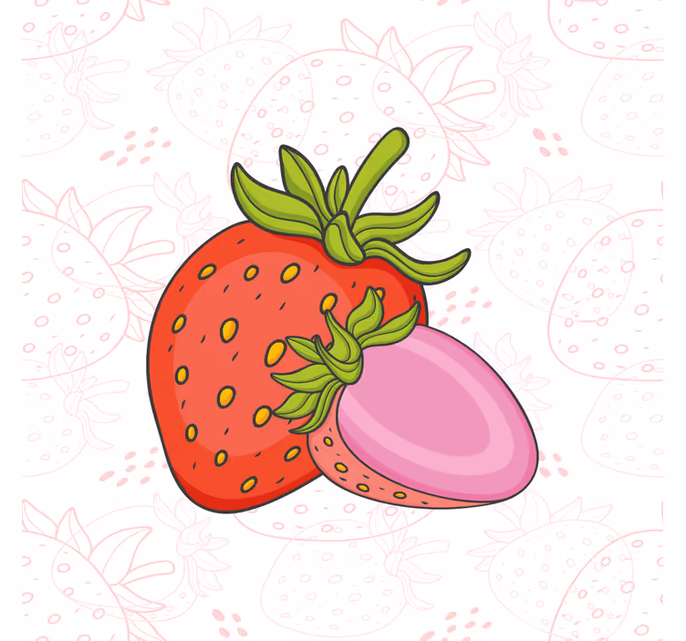 Canvas stilleven en fruit aardbeien duo - TenStickers