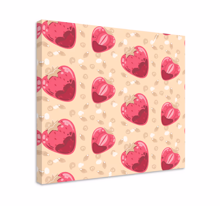 Canvas stilleven en fruit aardbeien hartpatroon - TenStickers
