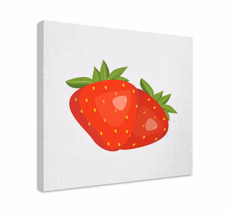 Sappige aardbeien Canvas stilleven en fruit - TenStickers