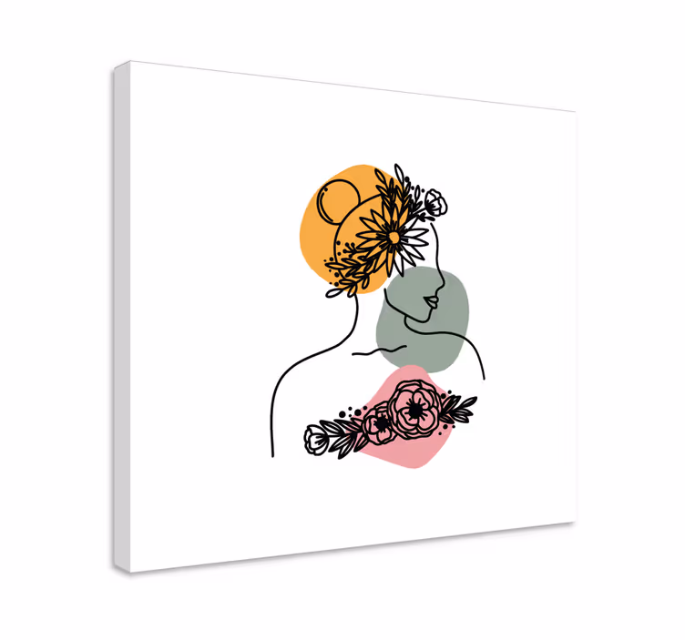 Canvas schilderijen bloemen Geweldige vrouw bloem gezicht - TenStickers