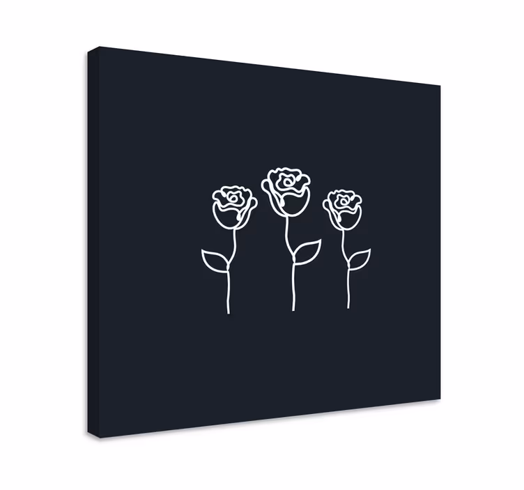 Canvas schilderij bloemen en planten drie gestileerde rozen - TenStickers