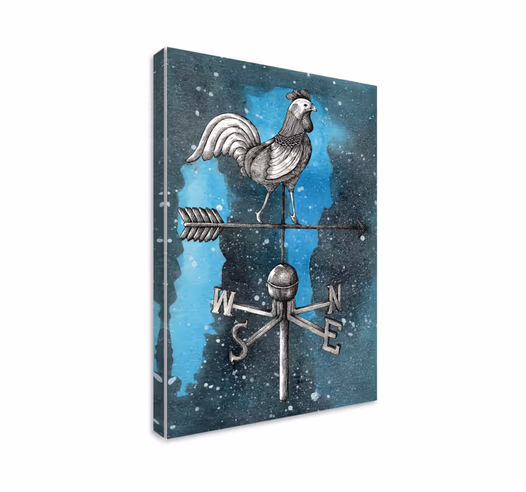 Canvas schilderij dieren haan weerhaan - TenStickers