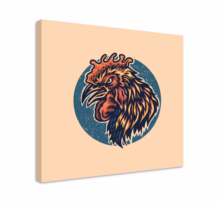 Canvas schilderij dieren haan hoofd portret - TenStickers