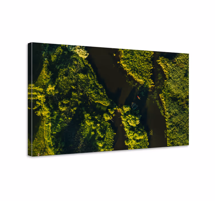 Canvas landschap rustige rivierlandschap - TenStickers