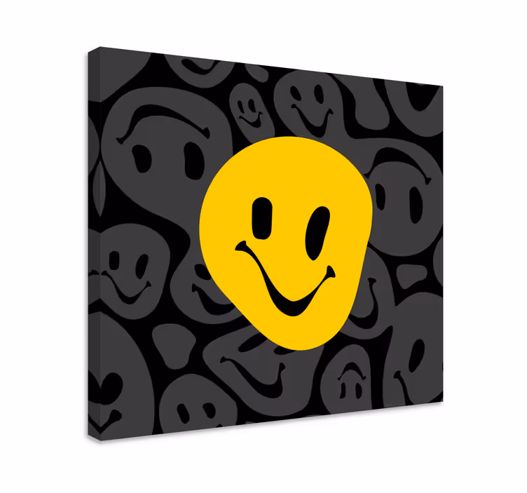 Blij lachend gezicht canvas - TenStickers