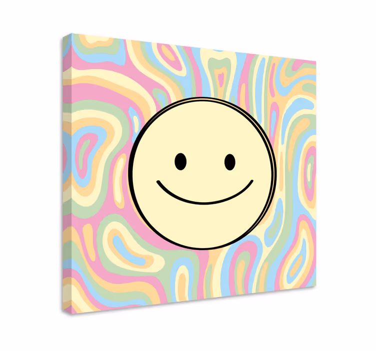 Canvas schilderij motivatie smiley gezicht patroon - TenStickers