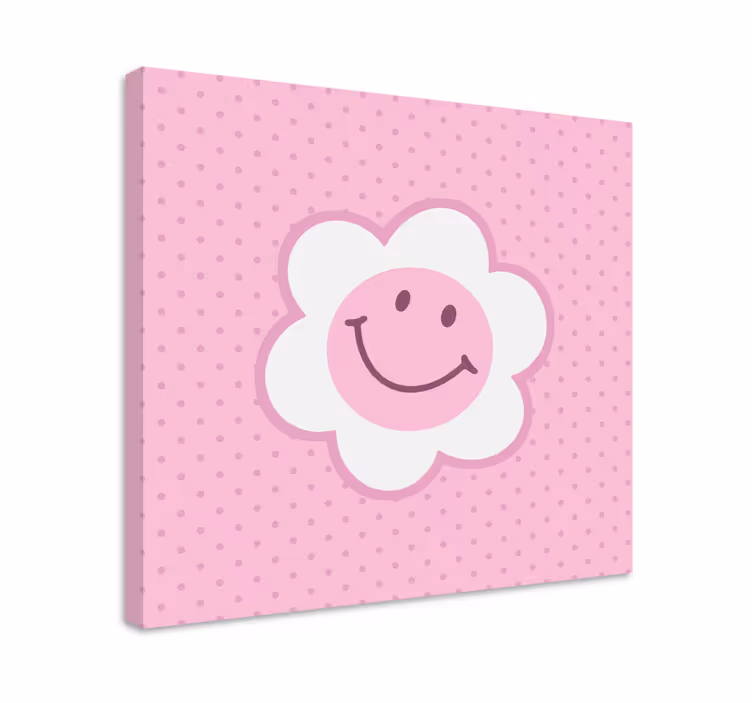 Canvas schilderij herten met lachend bloemen gezicht - TenStickers