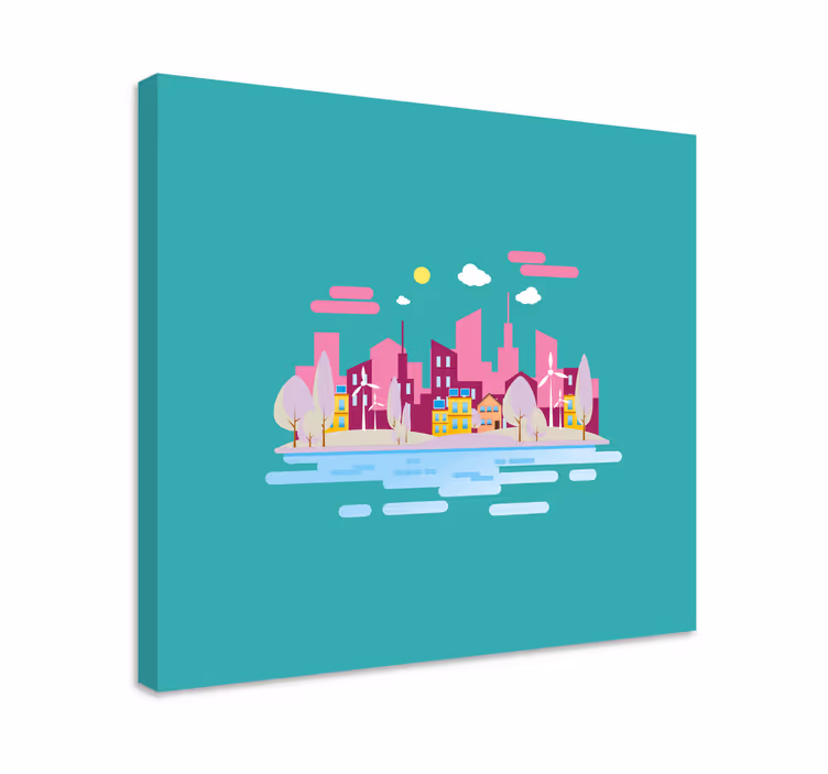Canvas schilderij landen en steden stedelijk leven - TenStickers