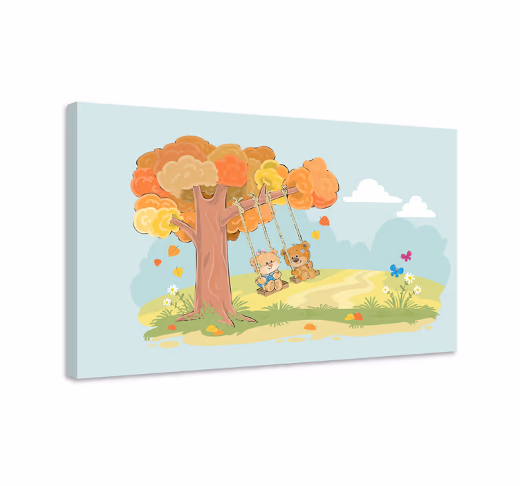 Beren vrienden Canvas schilderij kinderen - TenStickers