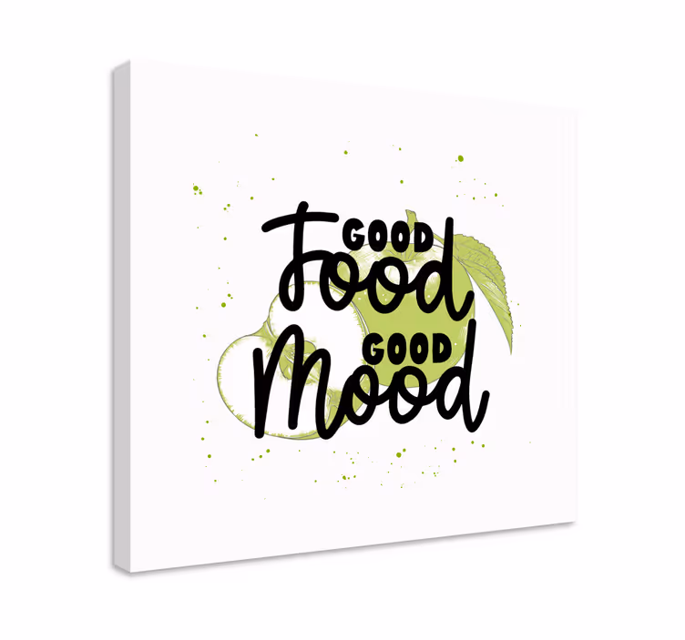 Canvas schilderij tekst goede eten goede sfeer - TenStickers