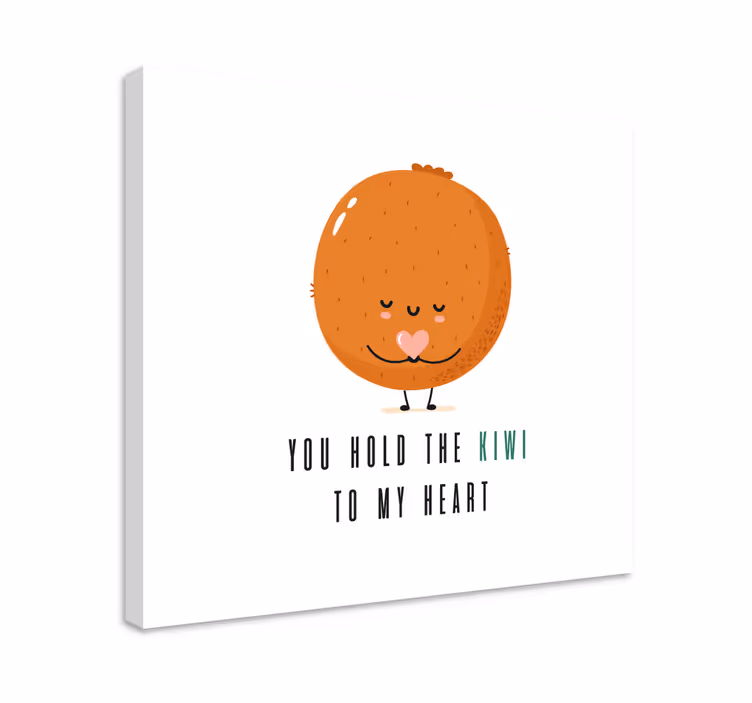 Canvas stilleven en fruit schattig kiwi personage - TenStickers