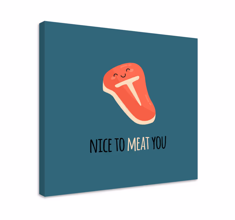 Canvas stilleven en fruit blije steak glimlach - TenStickers