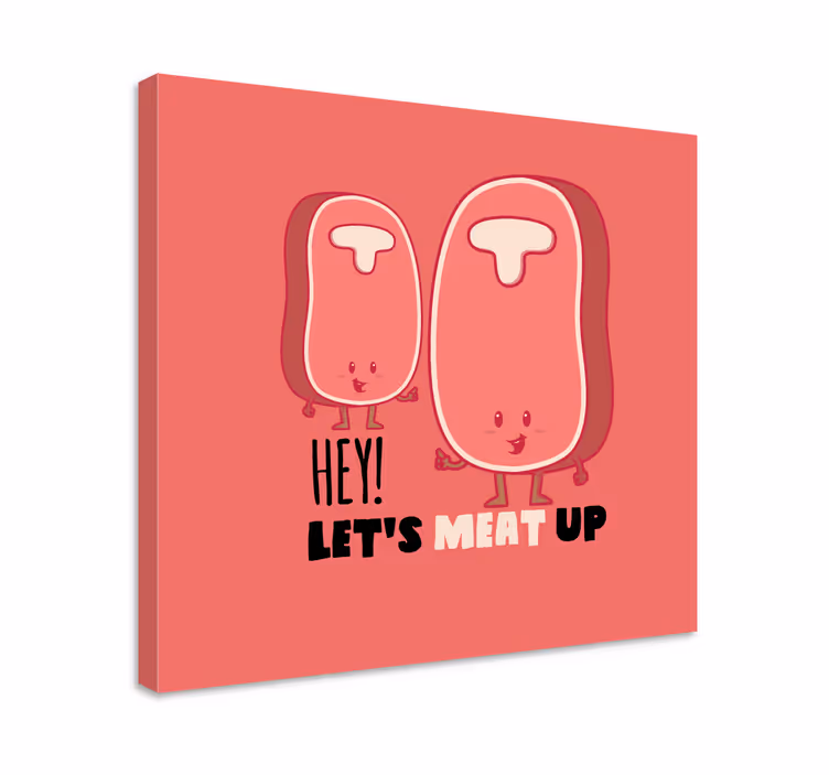 Laten we vlees eten canvas - TenStickers