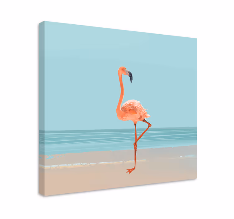 Canvas schilderij vogels elegante flamingo houding - TenStickers